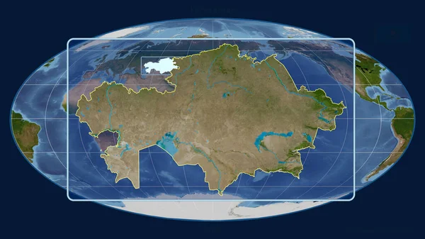 Inzoomd Met Het Oog Kazachstan Schets Met Perspectief Lijnen Tegen — Stockfoto