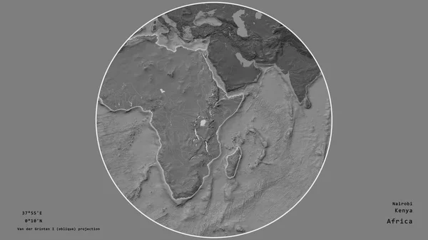 Das Gebiet Kenias Zentrum Des Kreises Der Seinen Kontinent Auf — Stockfoto