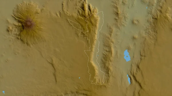 ケニアの郡 Elgeyo Marakwatt 湖や川と色シェーダーデータ 形状は その国の領域に対して概説 3Dレンダリング — ストック写真