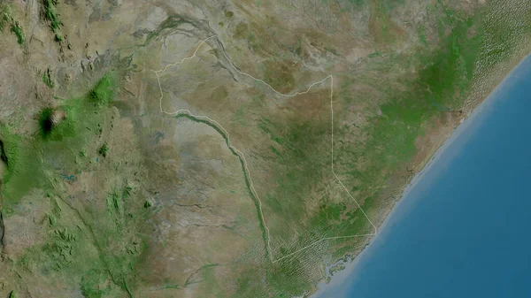 Garissa Condado Kenia Imágenes Satélite Forma Delineada Contra Área País — Foto de Stock