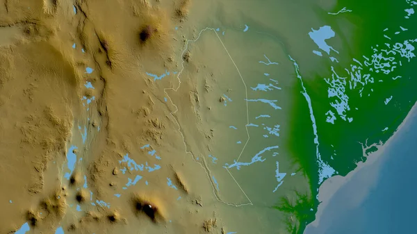 ケニアのキトゥイ郡 湖や川と色シェーダーデータ 形状は その国の領域に対して概説 3Dレンダリング — ストック写真