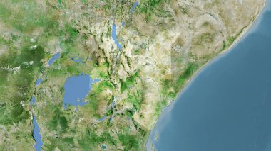 Stereografik projeksiyondaki D uydusunun Kenya bölgesi - raster katmanlarının ham bileşimi