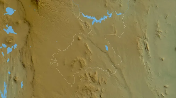 ケニアの郡マチャコス 湖や川と色シェーダーデータ 形状は その国の領域に対して概説 3Dレンダリング — ストック写真