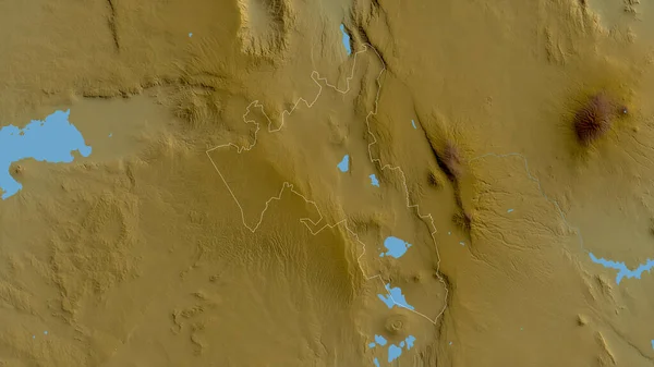 ケニアのナクル県 湖や川と色シェーダーデータ 形状は その国の領域に対して概説 3Dレンダリング — ストック写真