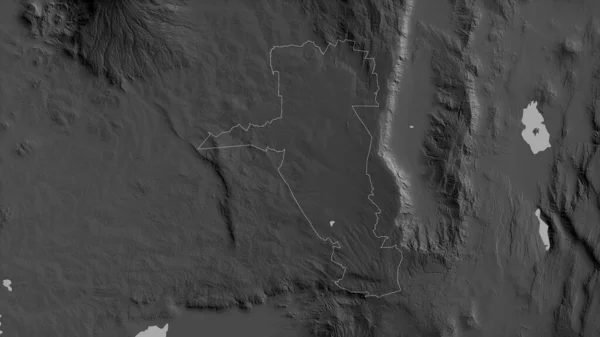 Uasin Gishu Condado Kenia Mapa Escala Grises Con Lagos Ríos — Foto de Stock