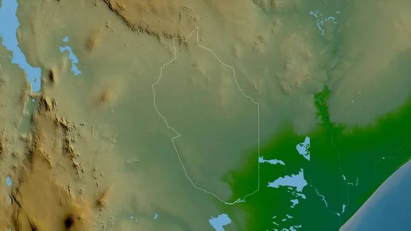 Wajir Contea Del Kenya Dati Ombreggiatura Colorati Con Laghi Fiumi — Foto Stock