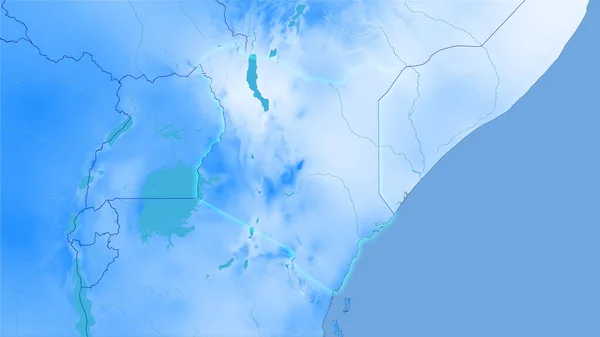 Quênia Área Mapa Anual Precipitação Projeção Estereográfica Composição Bruta Camadas — Fotografia de Stock