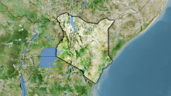 Área Kenia Satélite Mapa Proyección Estereográfica Composición Cruda Capas Trama — Foto de Stock