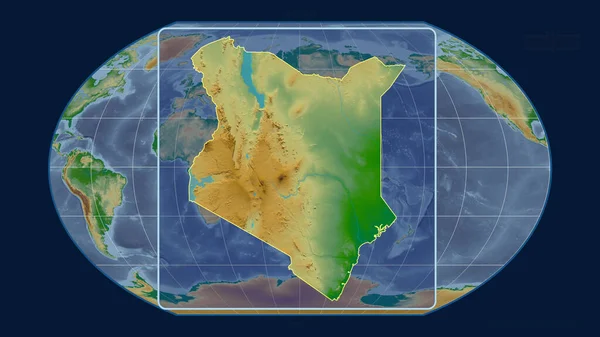 Vista Ampliada Del Esquema Kenia Con Líneas Perspectiva Contra Mapa — Foto de Stock