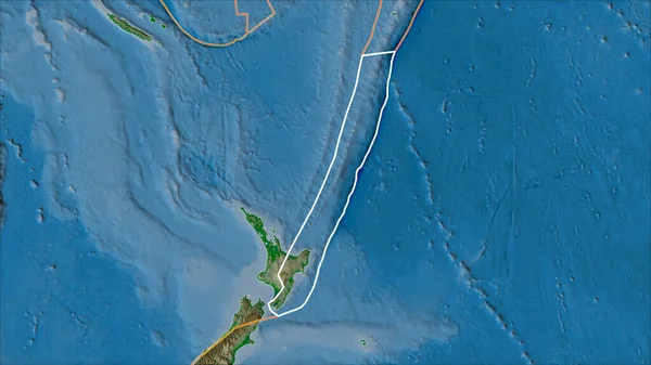 Kontur Kermadec Tektonisk Platta Och Gränser Angränsande Plattor Den Fysiska — Stockfoto