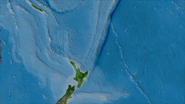 Sousedství Tektonické Desky Kermadec Satelitu Mapa Projekci Van Der Grinten — Stock fotografie