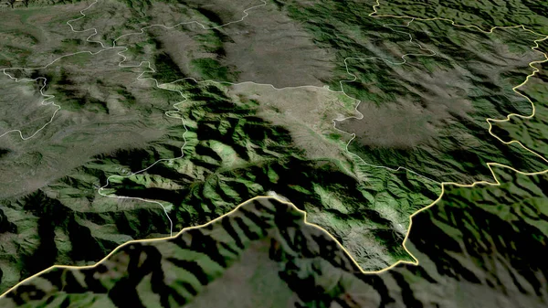 Уросевац Район Косово Масштабований Виділений Супутникові Знімки Візуалізація — стокове фото