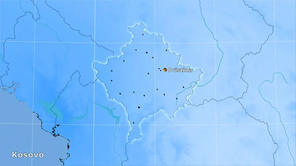 Kosovská Oblast Roční Mapě Srážek Stereografické Projekci Hlavní Skladba — Stock fotografie