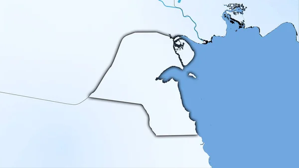 Obszar Kuwejtu Rocznej Mapie Opadów Projekcji Stereograficznej Surowa Kompozycja Warstw — Zdjęcie stockowe
