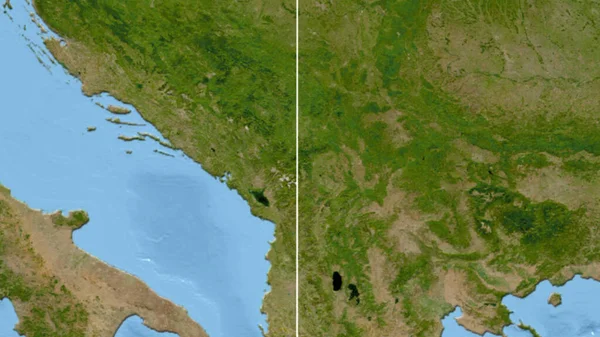 Косово Соседство Отдаленная Перспектива Очертаний Спутниковые Снимки — стоковое фото