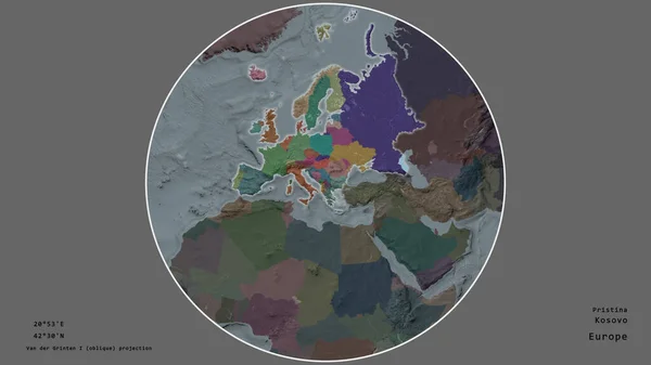 Région Kosovo Était Centrée Dans Cercle Entourant Son Continent Sur — Photo