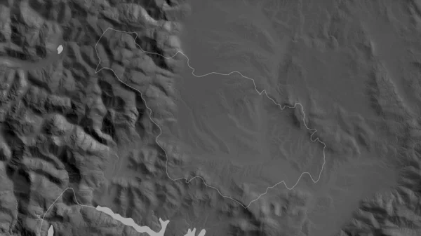 Даковица Район Косово Карта Масштабе Grayscaled Лаками Риверами Форма Очерченная — стоковое фото