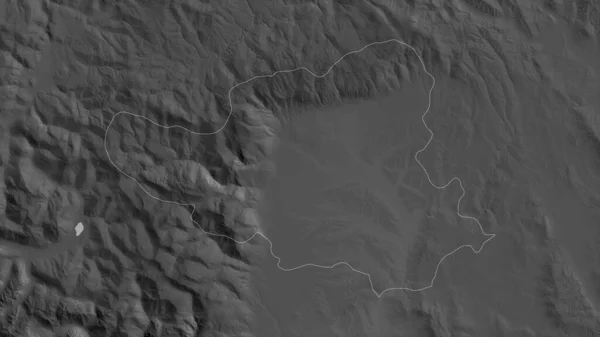 Пеки Район Косово Карта Масштабе Grayscaled Лаками Риверами Форма Очерченная — стоковое фото