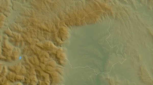 Пеки Район Косово Цветные Шейдерные Данные Озерами Реками Форма Очерченная — стоковое фото