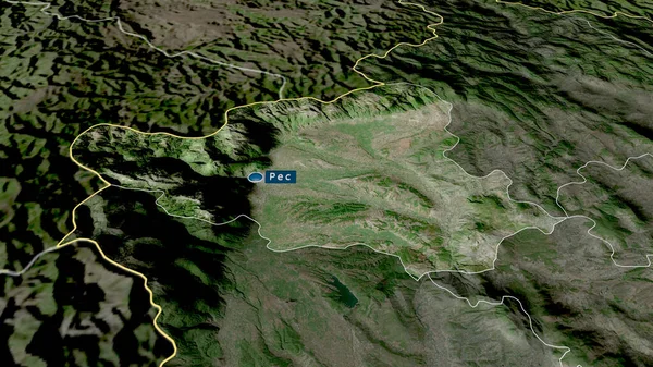 Pecki Район Косово Збільшений Виділений Капіталом Супутникові Знімки Візуалізація — стокове фото
