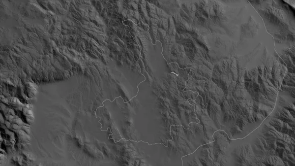 Приштина Район Косово Карта Масштабе Grayscaled Лаками Риверами Форма Очерченная — стоковое фото