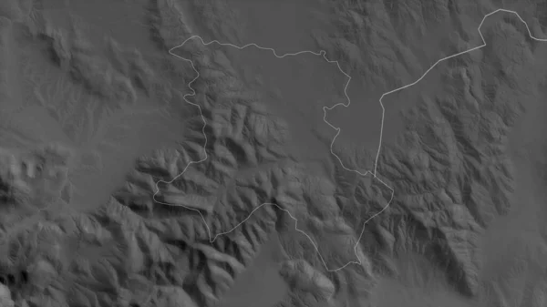 Уросевац Район Косово Карта Масштабе Grayscaled Лаками Риверами Форма Очерченная — стоковое фото