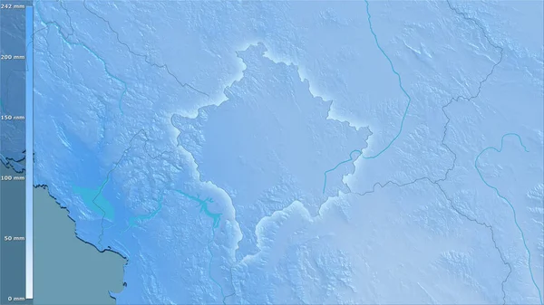 Precipitación Del Mes Más Húmedo Dentro Del Área Kosovo Proyección —  Fotos de Stock