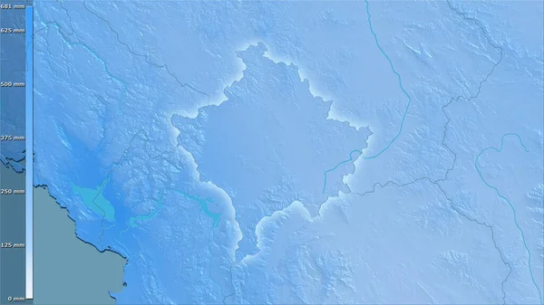 Precipitación Del Cuarto Más Húmedo Dentro Del Área Kosovo Proyección —  Fotos de Stock