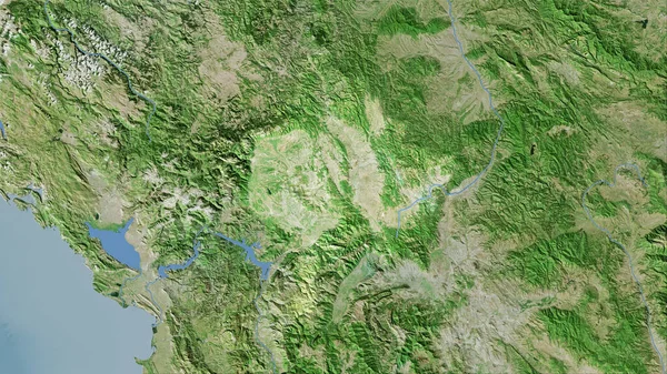 Région Kosovo Sur Carte Satellite Dans Projection Stéréographique Composition Brute — Photo