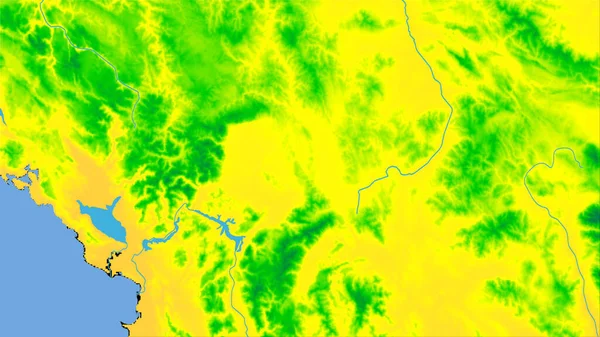 Area Del Kosovo Sulla Mappa Annuale Della Temperatura Nella Proiezione — Foto Stock