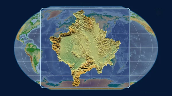 Przybliżony Obraz Kosowa Przedstawiający Linie Perspektywiczne Stosunku Globalnej Mapy Projekcji — Zdjęcie stockowe