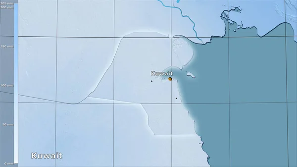 Opady Najzimniejszego Kwartału Rejonie Kuwejtu Projekcji Stereograficznej Legendą Kompozycja Główna — Zdjęcie stockowe