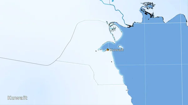 Région Koweït Sur Carte Annuelle Des Précipitations Dans Projection Stéréographique — Photo