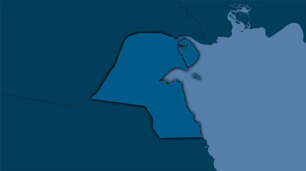 Área Kuwait Mapa Sólido Proyección Estereográfica Composición Cruda Capas Trama — Foto de Stock