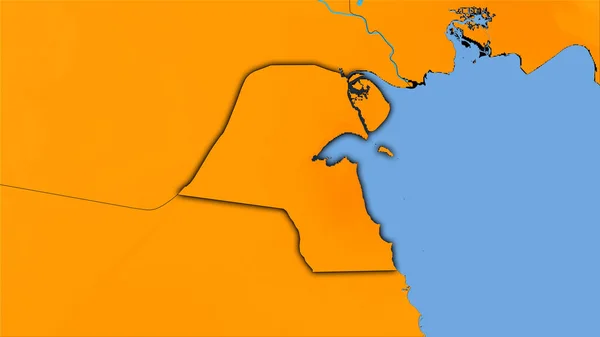 Kuwait Area Annual Temperature Map Stereographic Projection Raw Composition Raster — Stock Photo, Image