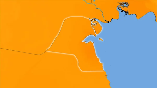 Obszar Kuwejtu Rocznej Mapie Temperatury Projekcji Stereograficznej Surowa Kompozycja Warstw — Zdjęcie stockowe