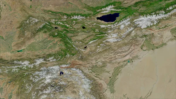 吉尔吉斯斯坦 从密切的角度看待该国 没有概述 卫星图像 — 图库照片
