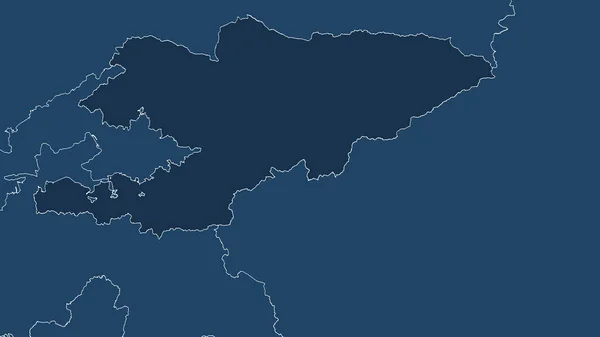 Kirgisistan Nahaufnahme Des Landes Keine Umrisse Formen Nur Land Ozeanmaske — Stockfoto