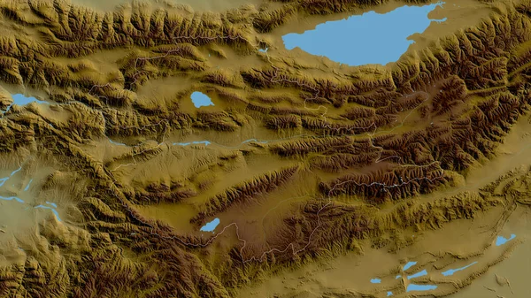 Naryn Provinz Kirgisistan Farbige Shader Daten Mit Seen Und Flüssen — Stockfoto