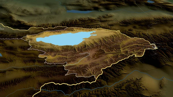 Ysyk Kol Province Kirghizistan Zoomé Mis Évidence Principales Caractéristiques Physiques — Photo