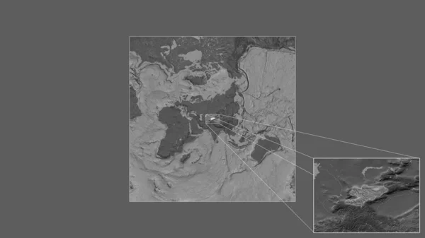 Área Expandida Ampliada Quirguistão Extraída Mapa Grande Escala Mundo Com — Fotografia de Stock