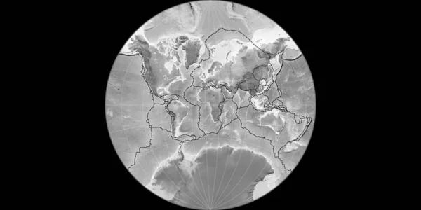 Mapa Del Mundo Proyección Lambert Lagrange Centrado Longitud Este Mapa — Foto de Stock
