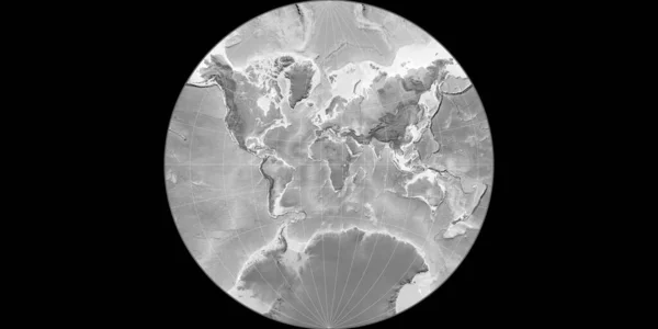 Mapa Del Mundo Proyección Lambert Lagrange Centrado Longitud Este Mapa — Foto de Stock