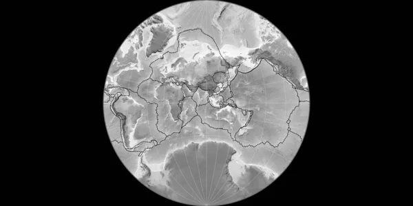 Mapa Del Mundo Proyección Lambert Lagrange Centrado Longitud Este Mapa — Foto de Stock