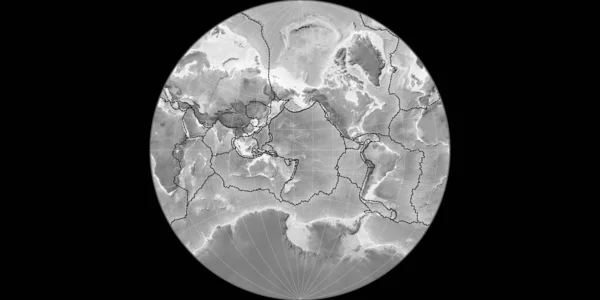 Mapa Del Mundo Proyección Lambert Lagrange Centrado 170 Longitud Oeste — Foto de Stock
