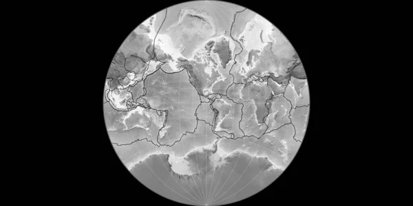 Mapa Del Mundo Proyección Lambert Lagrange Centrado Longitud Oeste Mapa — Foto de Stock