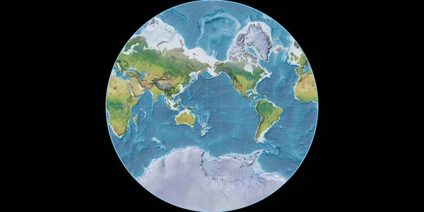 Světová Mapa Lambertově Lagrangeově Projekci Soustřeďuje 170 Západní Délky Hlavní — Stock fotografie