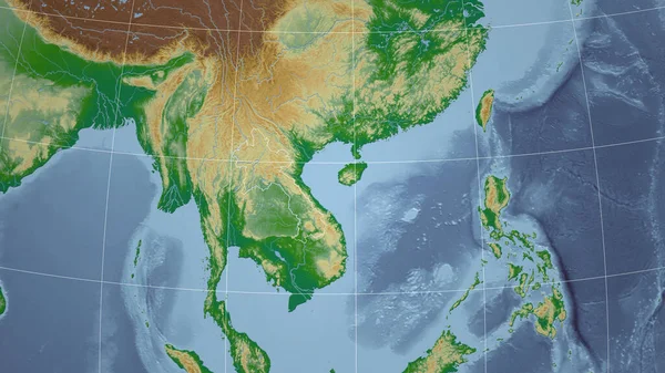 ラオス 国の概要と遠くの視点 色物理図 — ストック写真