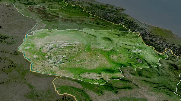 Savannakhet Επαρχία Του Λάος Μεγεθύνεται Και Τονίζεται Δορυφορικές Εικόνες Απόδοση — Φωτογραφία Αρχείου