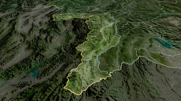 Xaignabouri Provinz Laos Vergrößert Und Hervorgehoben Satellitenbilder Rendering — Stockfoto
